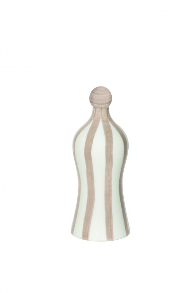 CERAMIC BOTTLE w/PAINTED STRIPES