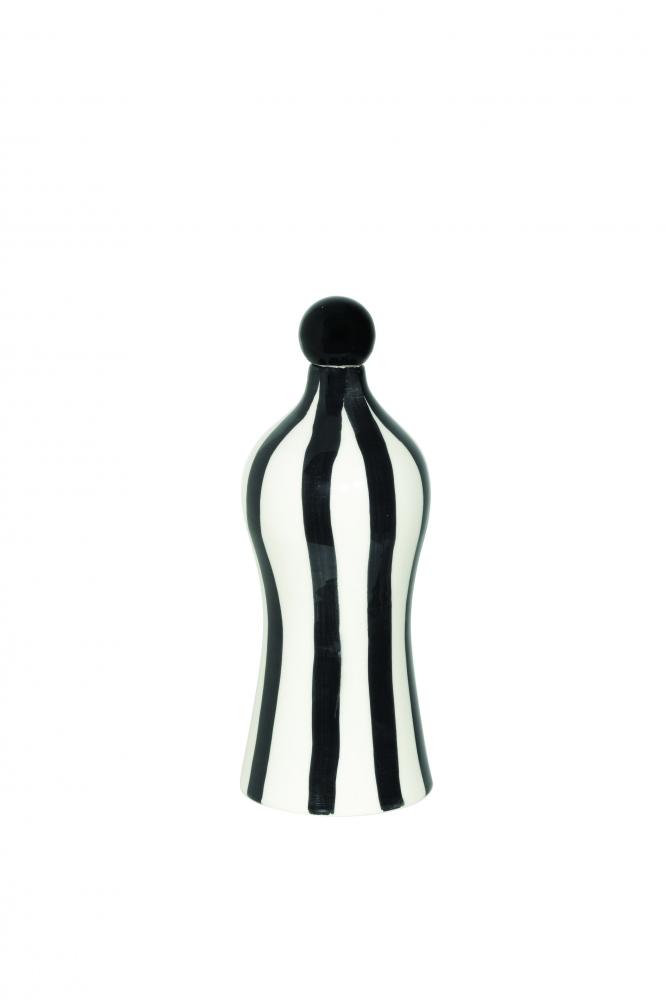 CERAMIC BOTTLE w/PAINTED STRIPES
