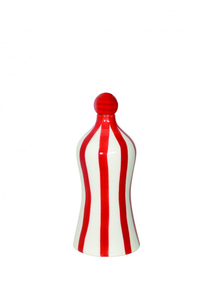 CERAMIC BOTTLE w/PAINTED STRIPES