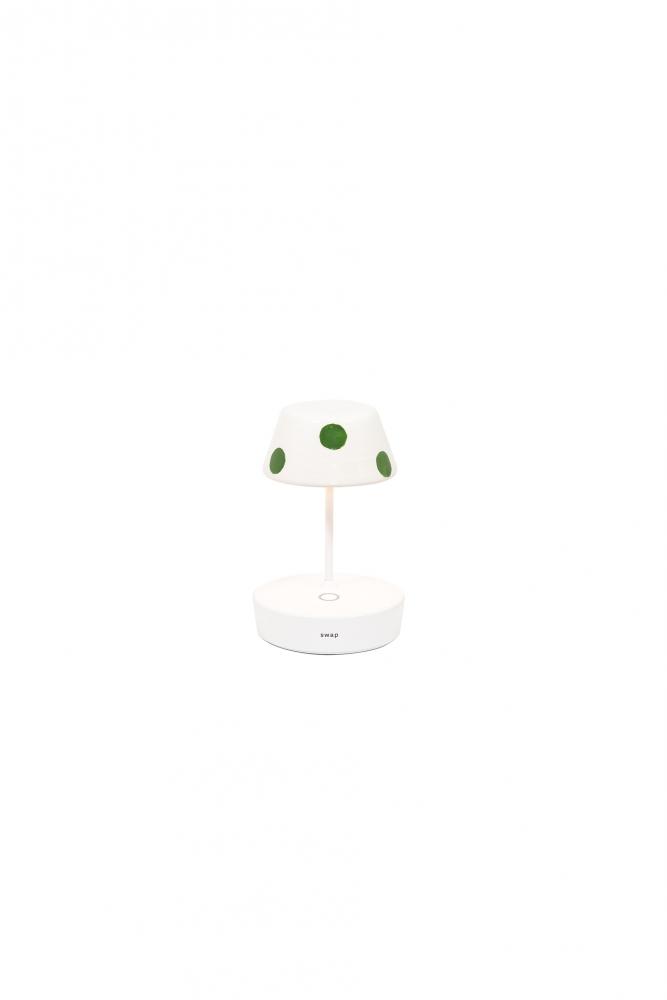Mini Ceramic Shades For Swap Table Lamps - Green Dots
