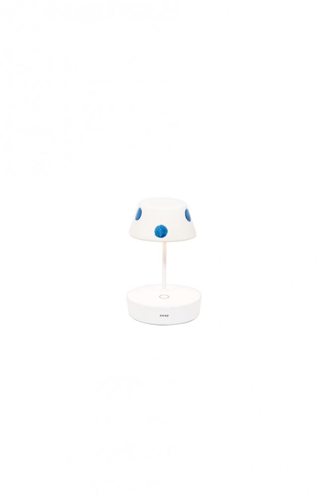 Mini Ceramic Shades For Swap Table Lamps - Light Blue Dots