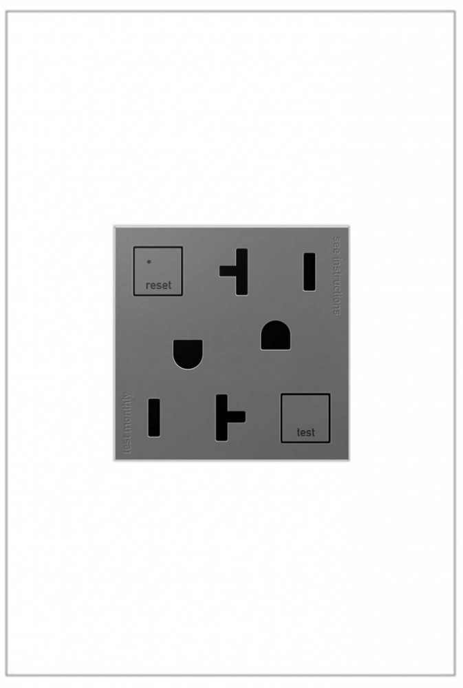 adorne Tamper-Resistant 20A Duplex Self-Test GFCI Receptacles, Magnesium