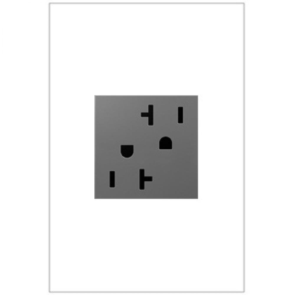 adorne 20A Dual Tamper-Resistant Outlet, Magnesium
