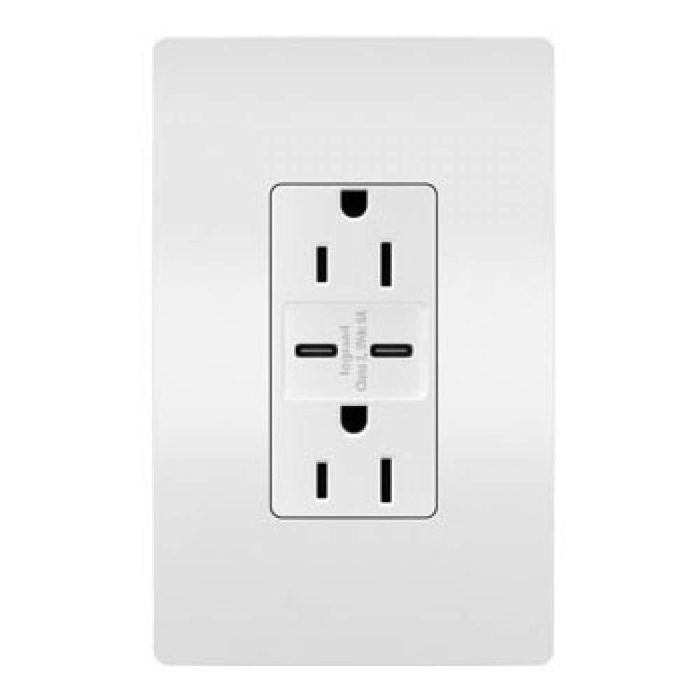 radiant 15A Tamper-Resistant Ultra-Fast USB Type C/C Outlet, White