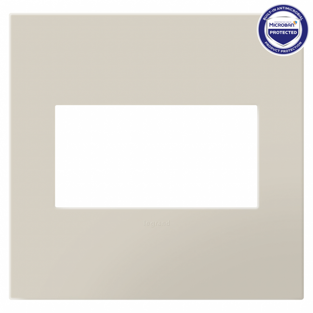 adorne Oatmeal Two-Gang Screwless Wall Plate with Microban