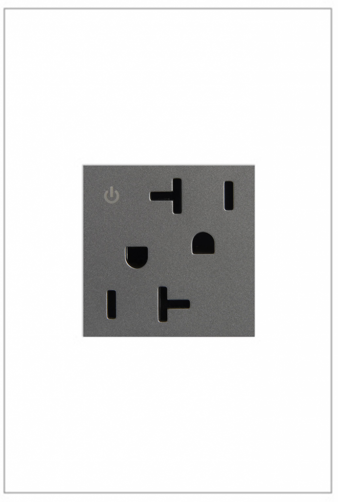 adorne 20A Tamper-Resistant Dual-Controlled Outlet, Magnesium