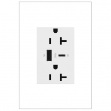 Legrand ARTRUSB206ACW4 - adorne? 20A Tamper-Resistant Ultra-Fast USB Type-A/C Outlet, White