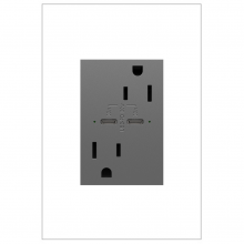 Legrand ARTRUSB15PD30M4 - adorne 15A Tamper-Resistant Ultra-Fast Plus Power Delivery USB Type-C/C Outlet, Plus-Size, Magnesiu