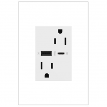 Legrand ARTRUSB156ACW4 - adorne 15A Tamper-Resistant Ultra-Fast USB Type-A/C Outlet, White