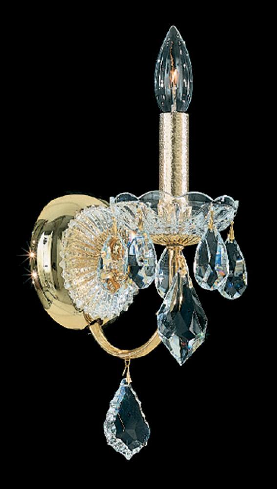 Century 1 Light 120V Wall Sconce in Polished Silver with Clear Heritage Handcut Crystal