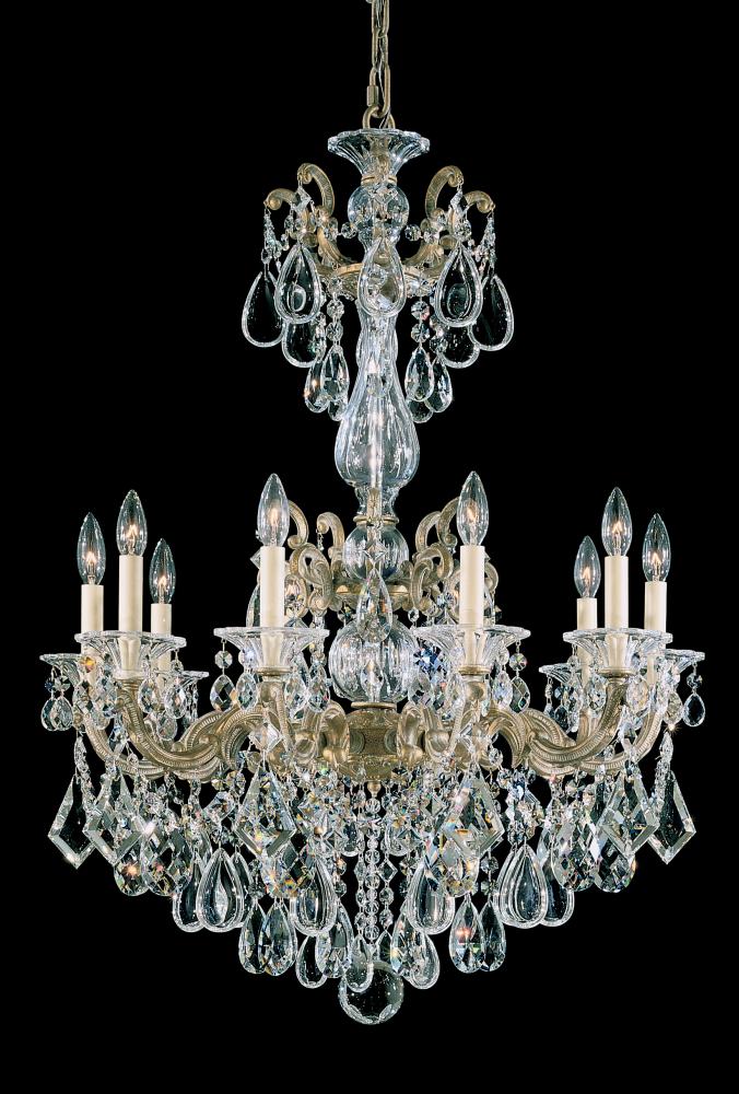 La Scala 10 Light 120V Chandelier in Etruscan Gold with Clear Radiance Crystal