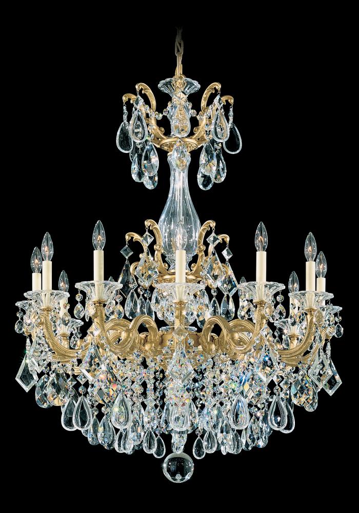 La Scala 12 Light 120V Chandelier in Heirloom Gold with Clear Radiance Crystal