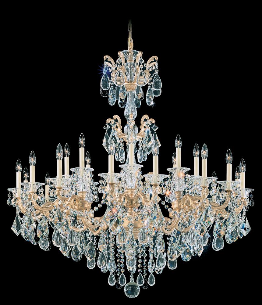 La Scala 24 Light 120V Chandelier in Antique Silver with Clear Radiance Crystal