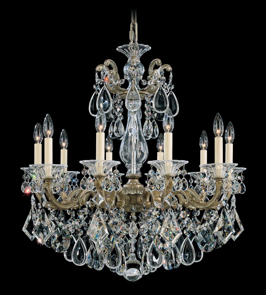 La Scala 10 Light 120V Chandelier in Etruscan Gold with Clear Radiance Crystal