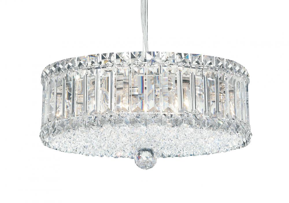 Plaza 9 Light 120V Pendant in Polished Stainless Steel with Clear Optic Crystal