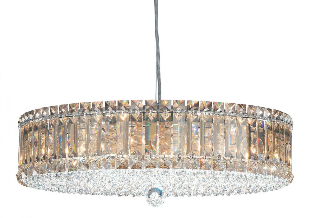 Plaza 15 Light 120V Pendant in Polished Stainless Steel with Clear Radiance Crystal
