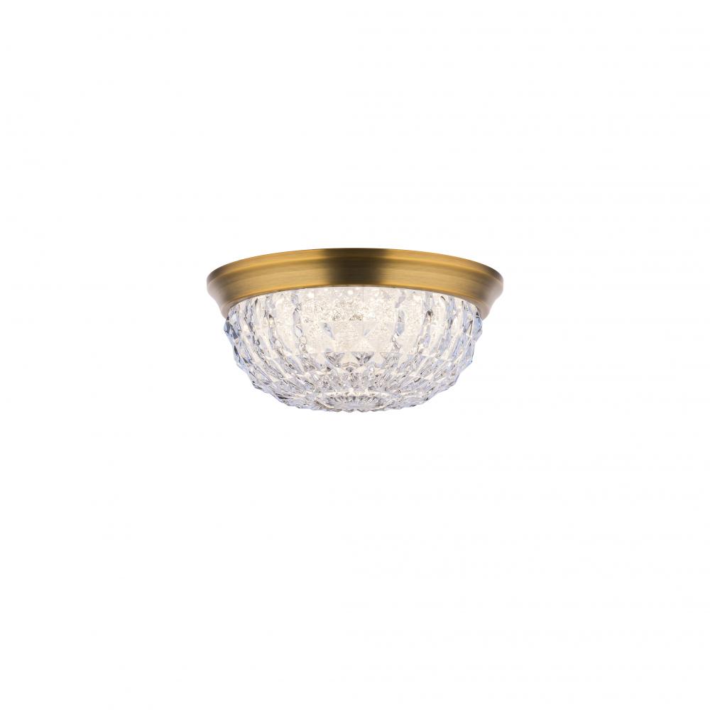 Genoa 9in LED 3000K/3500K/4000K 120V-277V Flush Mount in Polished Chrome with Clear Optic Crystal