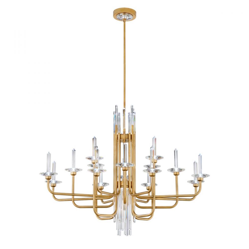 Calliope 16 Light 120-277V Chandelier in Soft Silver with Clear Optic Crystal