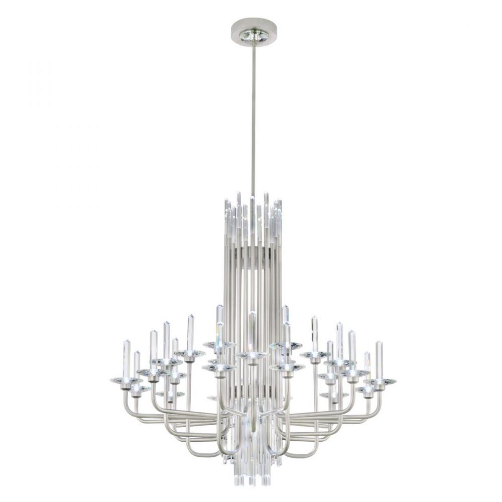 Calliope 24 Light 120-277V Chandelier in Soft Silver with Clear Optic Crystal