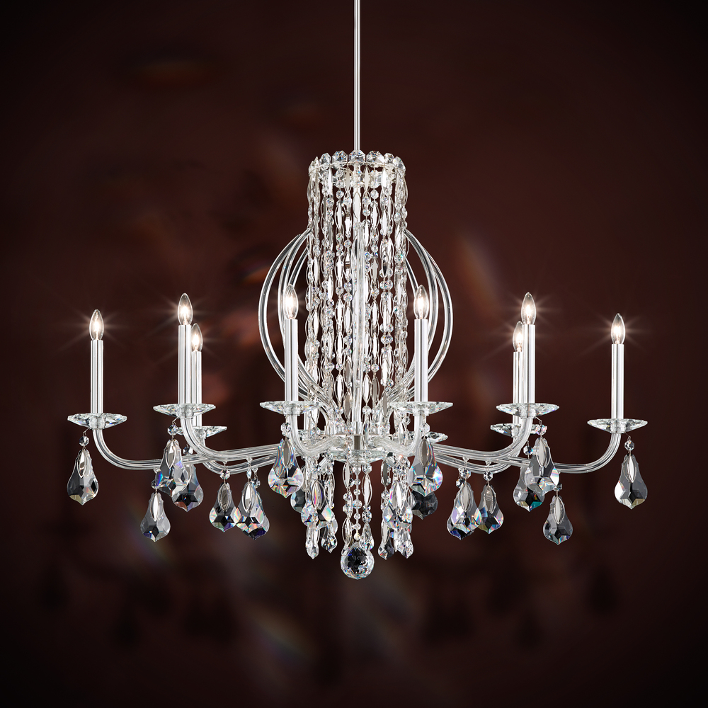 Siena 10 Light 120V Chandelier in White with Clear Radiance Crystal