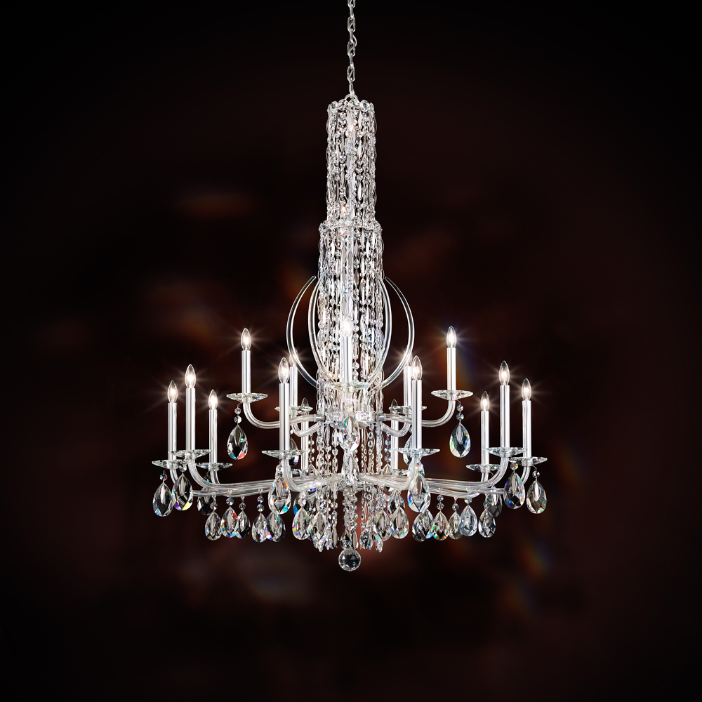 Siena 17 Light 120V Chandelier in White with Clear Radiance Crystal