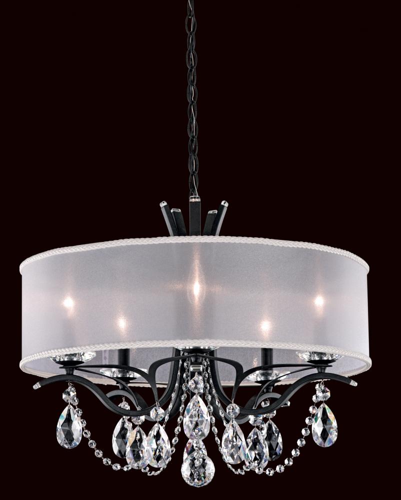 Vesca 5 Light 120V Chandelier in Etruscan Gold with Clear Heritage Handcut Crystal and Gold Shade
