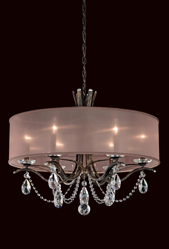 Vesca 6 Light 120V Chandelier in Antique Silver with Radiance Crystal