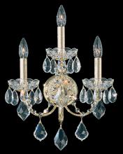 Schonbek 1870 1703-40 - Century 3 Light 120V Wall Sconce in Polished Silver with Clear Heritage Handcut Crystal