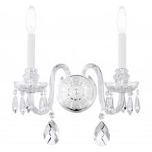 Schonbek 1870 HA5802N-40H - Hamilton Nouveau 2 Light 120V Wall Sconce in Polished Silver with Clear Heritage Handcut Crystal