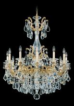 Schonbek 1870 5011-22R - La Scala 12 Light 120V Chandelier in Heirloom Gold with Clear Radiance Crystal