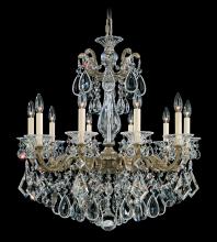Schonbek 1870 5074-48R - La Scala 10 Light 120V Chandelier in Antique Silver with Radiance Crystal