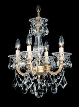 Schonbek 1870 5344-22R - La Scala 4 Light 120V Chandelier in Heirloom Gold with Clear Radiance Crystal