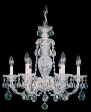 Schonbek 1870 2994-40H - Sterling 6 Light 120V Chandelier in Polished Silver with Clear Heritage Handcut Crystal