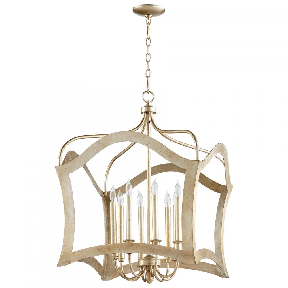Milan Pendant 8-Light Aged Silver Leaf