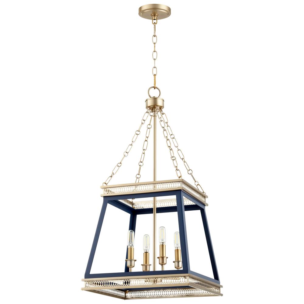 Gerard Pendant - Blue & Aged Brass