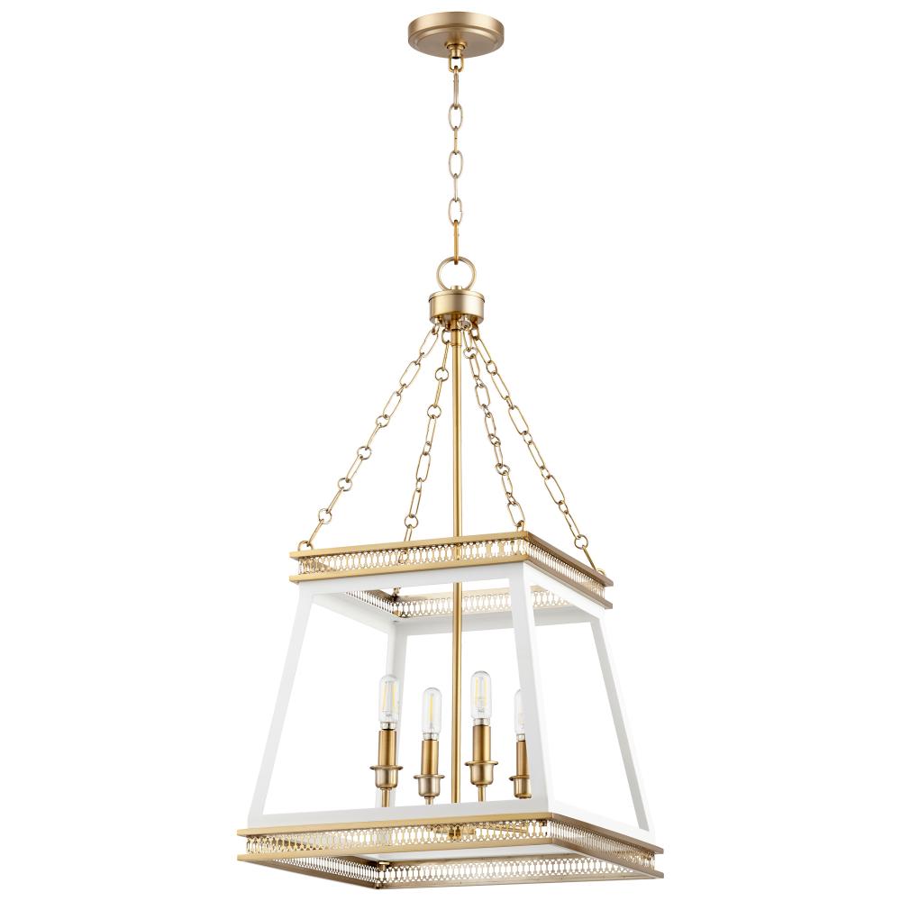 Gerard Pendant - White & Aged Brass