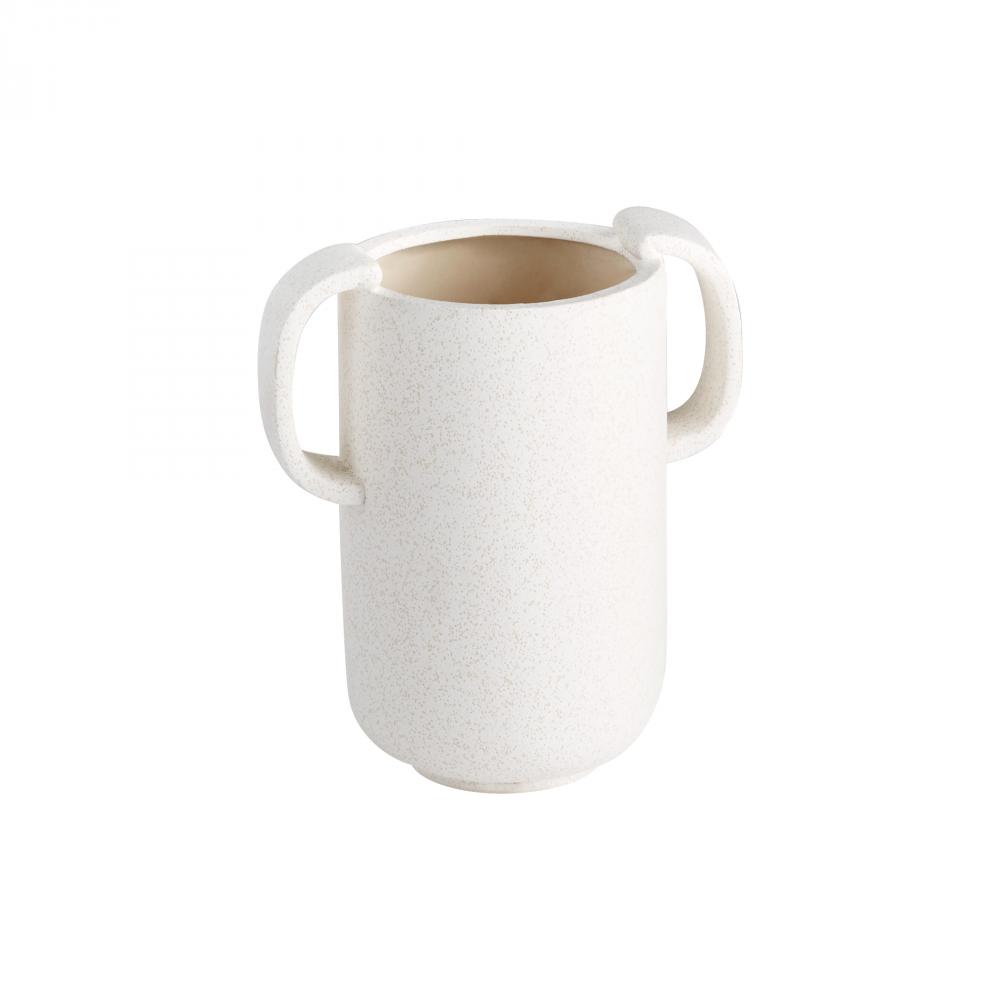 Dusty Miller Vase White - Small