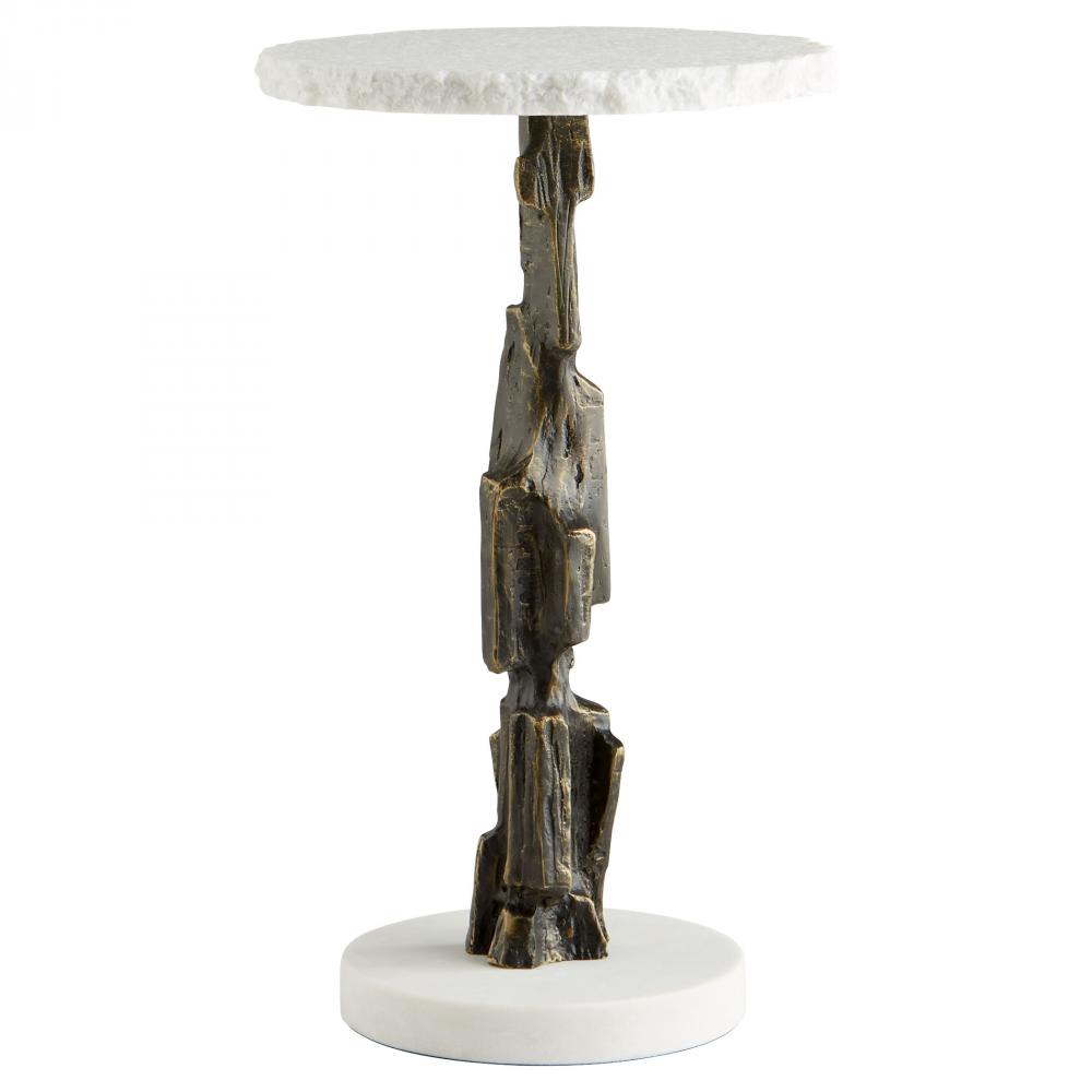 Amida Side Table Bronze & White