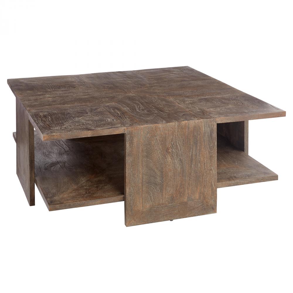 Alta Cocktail Table Designed by J Kent Martin Cerused Coffee Bean