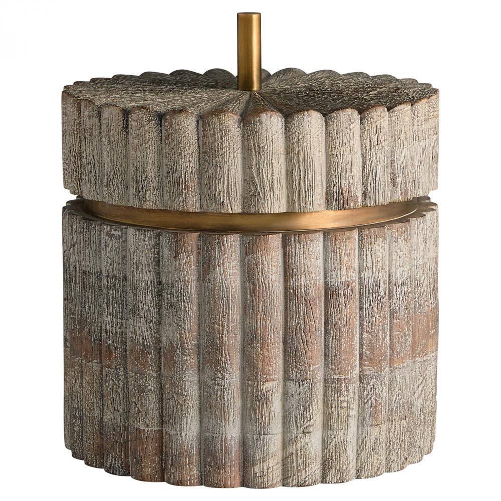 Zucca Box | Distressed Taupe | Brass - Wide