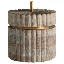 Cyan Designs 12021 - Zucca Box | Distressed Taupe | Brass - Wide
