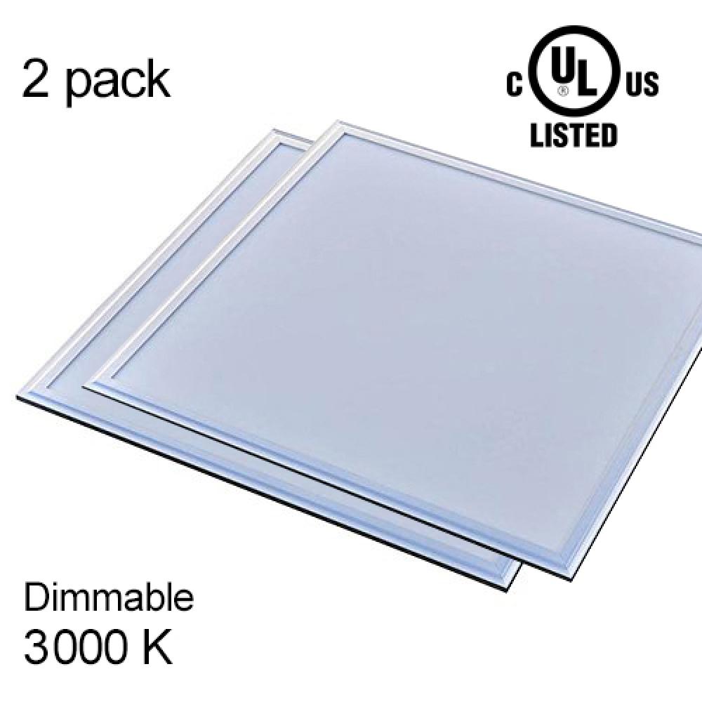 2x2 Troffer Dimmable LED Panel Light 2 Pack 45-Watt Edge-Lit Super Bright Ultra Thin Glare-Free, Whi