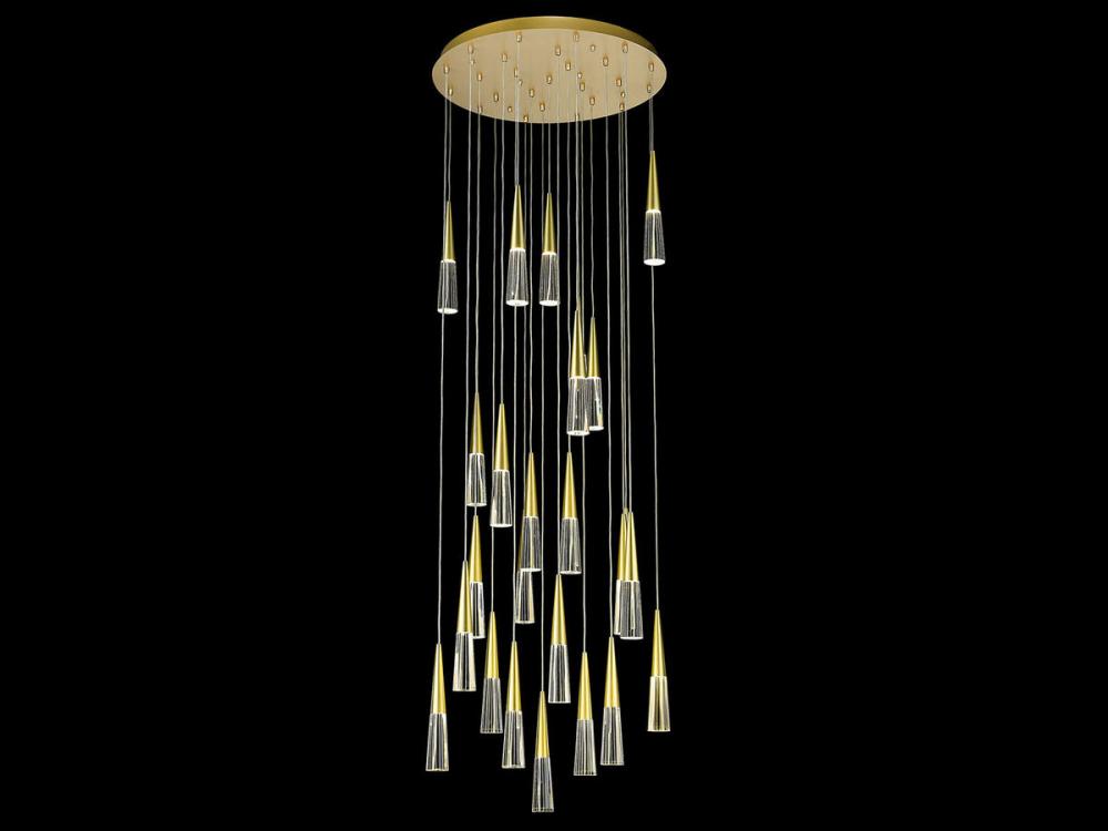 Encino 25 Light Crystal And Metal Multi Port Pendant