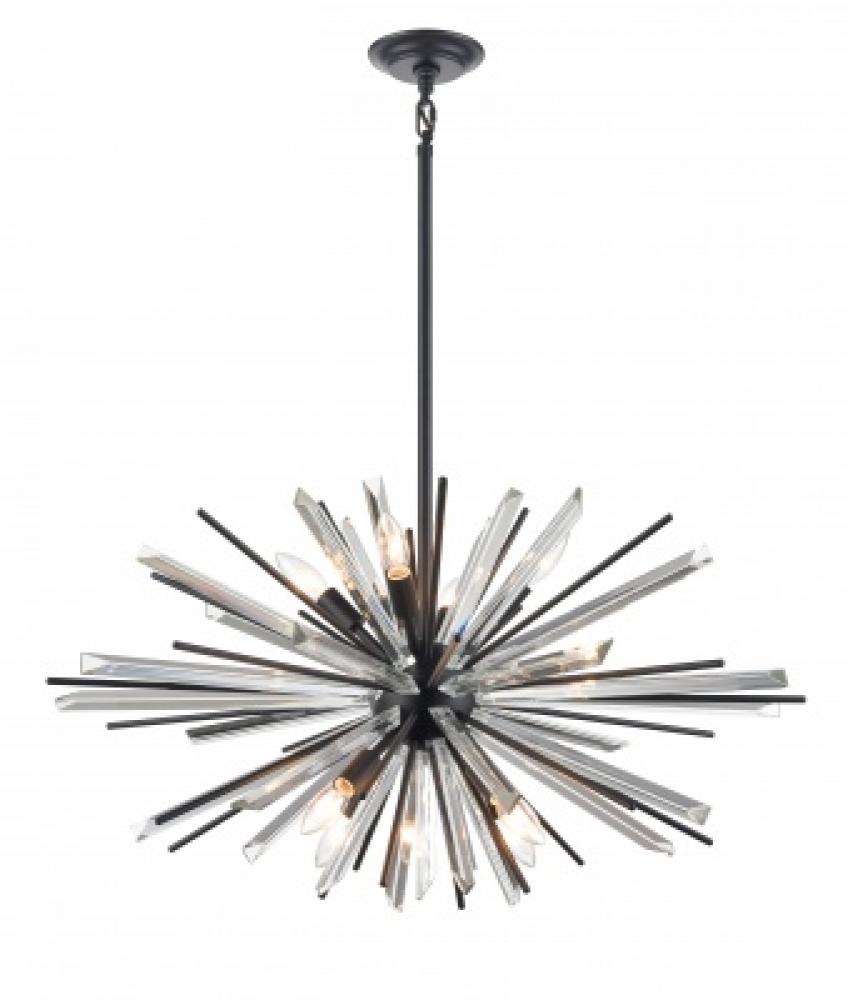 Palisades Ave. Metal And Crystal Chandelier