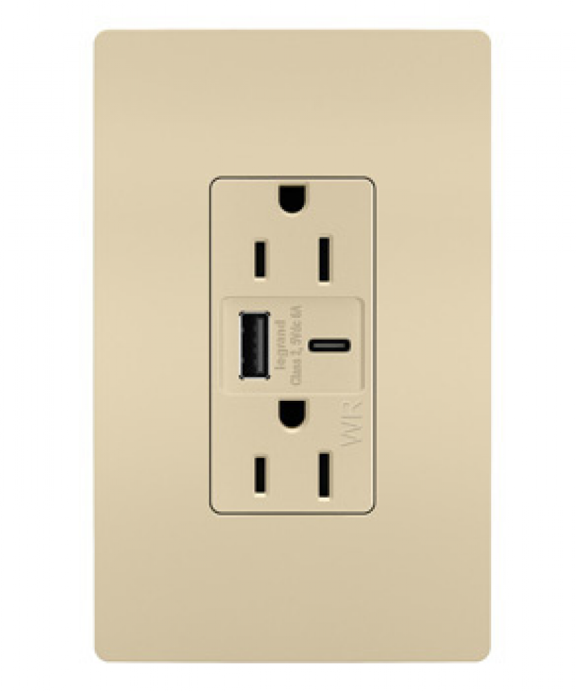 radiant? Outdoor Ultra-Fast USB Outlet, Ivory
