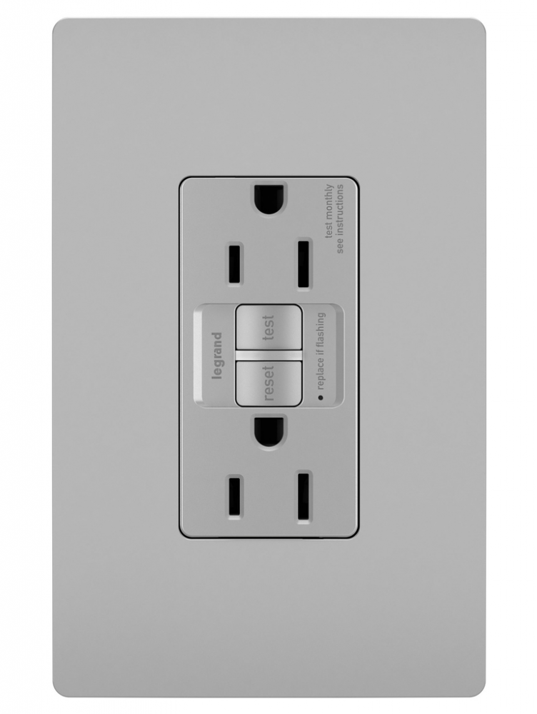radiant? Spec Grade 15A Self Test GFCI Receptacle, Gray (12 pack)