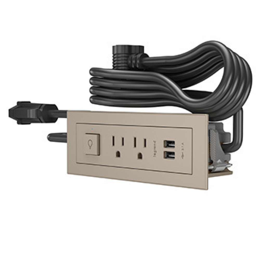 Furniture Power Center Basic Switching Unit with 10' Cord - Nickel