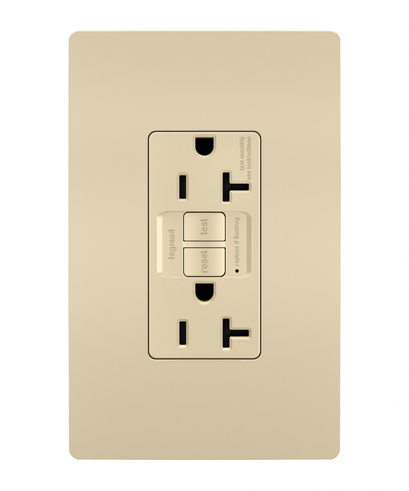 radiant? Spec Grade 20A Self-Test GFCI Receptacle, Ivory (12 pack)