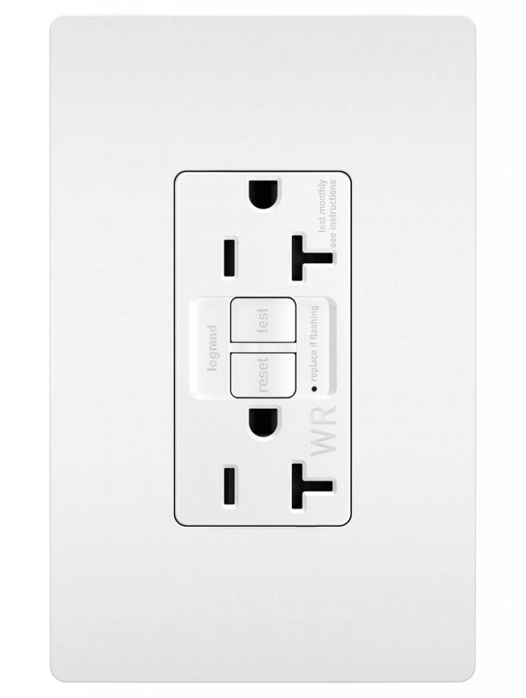 radiant? Spec Grade 20A Weather Resistant Self Test GFCI Receptacle, White (4 pack)