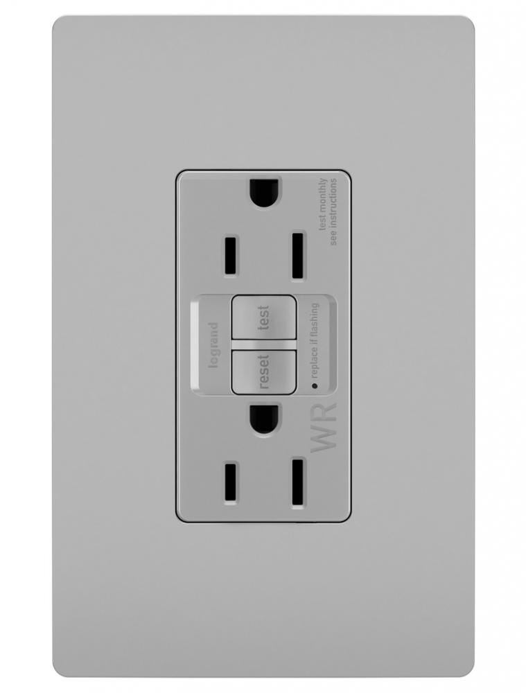 radiant? Spec Grade 15A Weather Resistant Self Test GFCI Receptacle, Gray (4 pack)